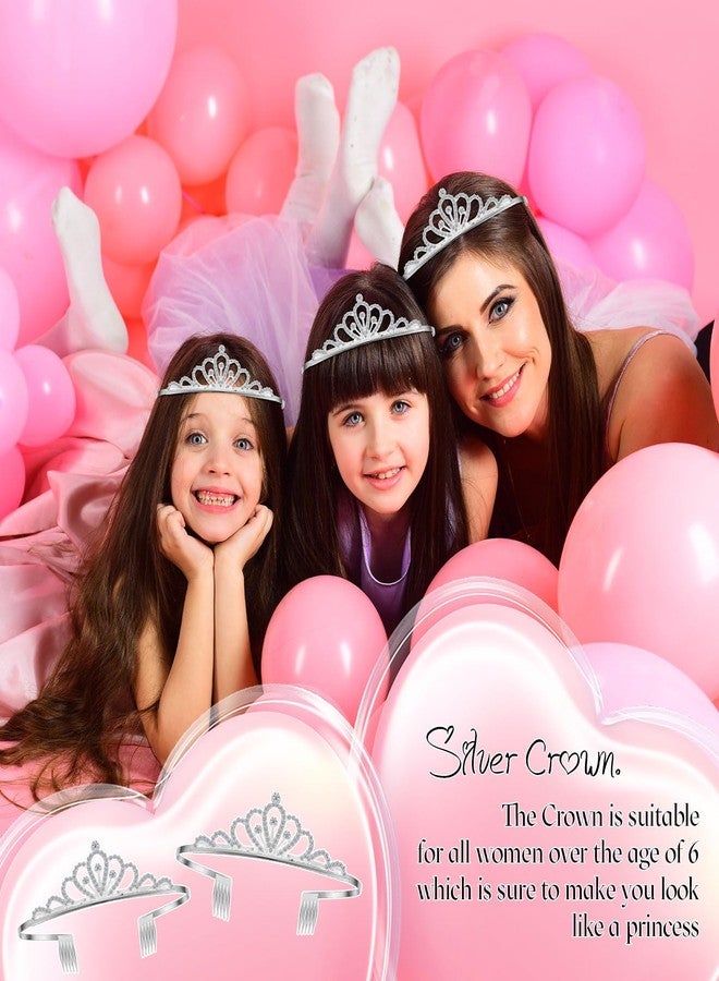 Remuuly 12 Pcs Princess Tiara for Women Silver Queen Tiara Rhinestone Hair Accessories, Princess Headbands Bulk for Bridal Wedding Birthday Prom Christmas Party, with Comb(Regal) - Image 5